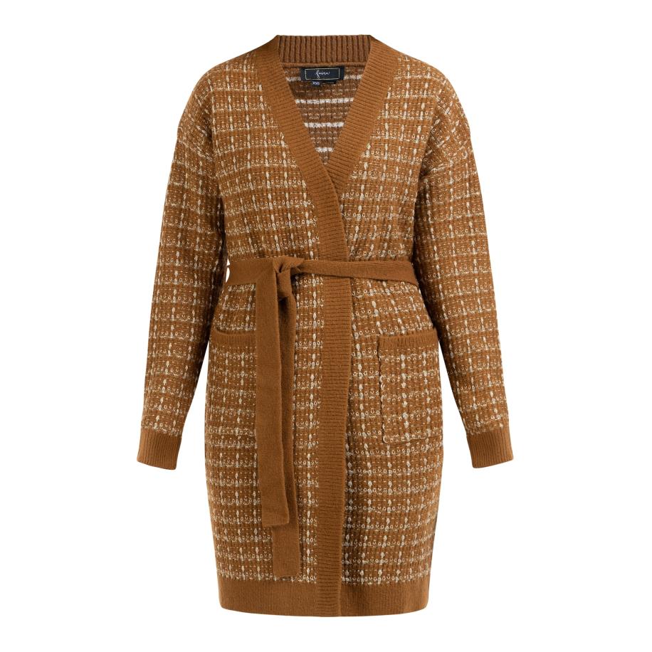 Faina faina Gebreid vest champagne / cognac -