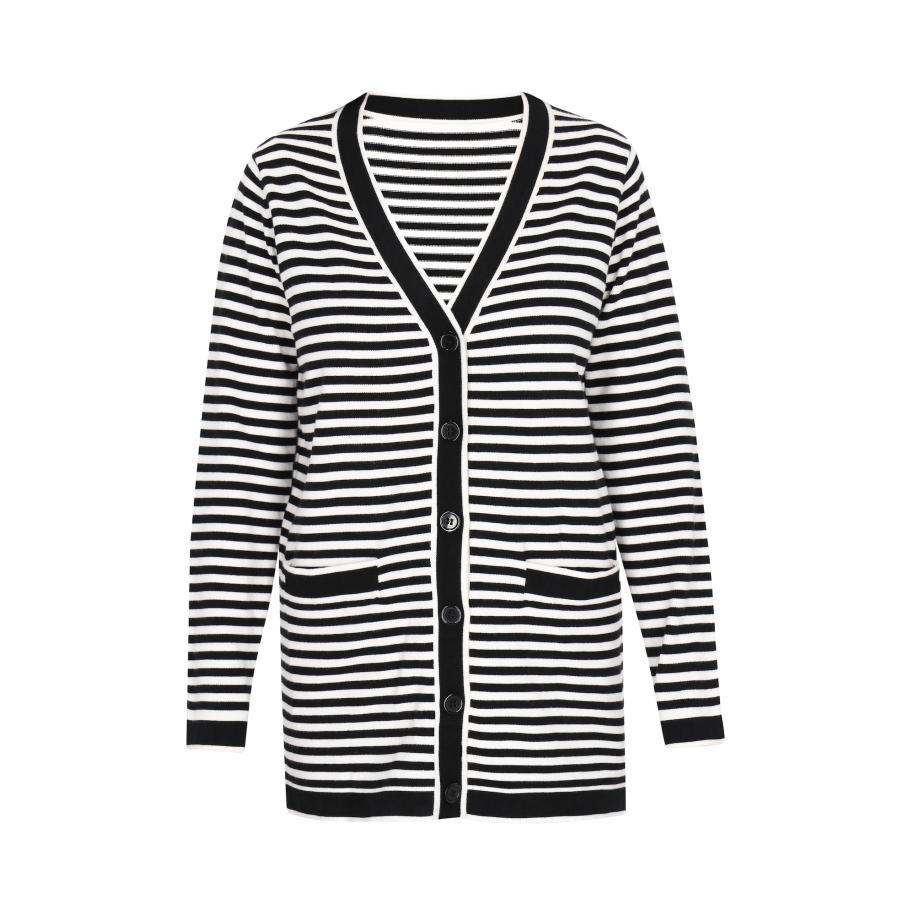 SANIKA SANIKA Gebreid vest zwart / wit -