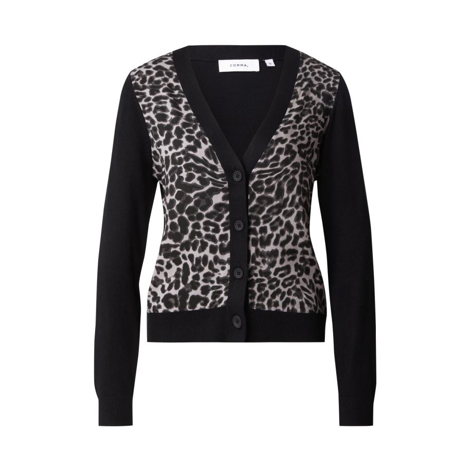 Comma COMMA Gebreid vest grafiet / lichtgrijs / zwart -