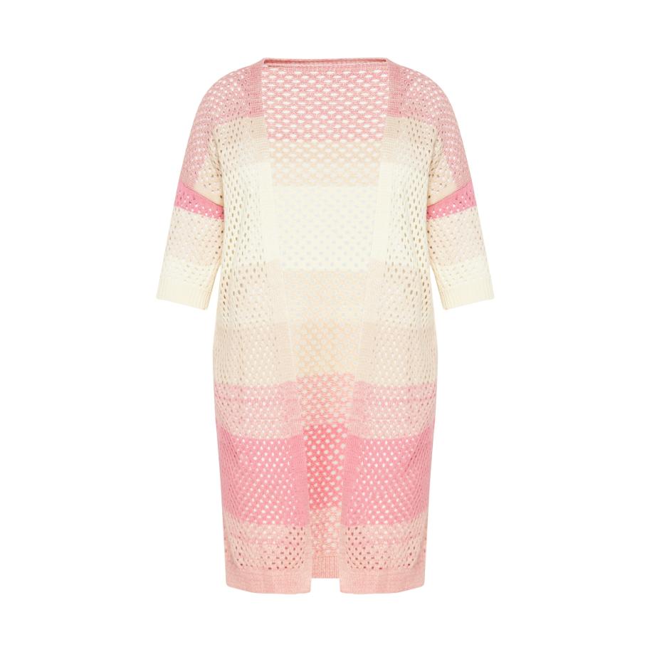 Gaya Gaya Gebreid vest Festival crème / ecru / rosa / oudroze -