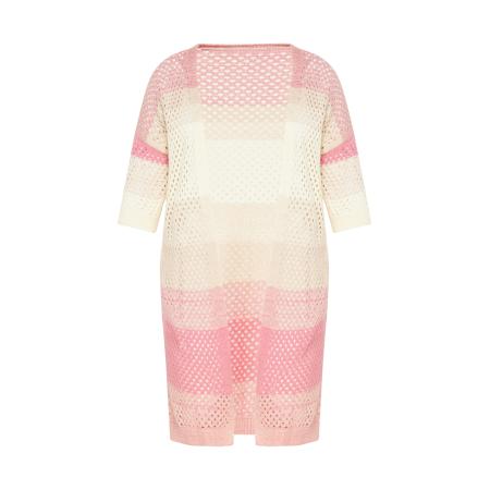 Gaya Gaya Gebreid vest Festival crème / ecru / rosa / oudroze