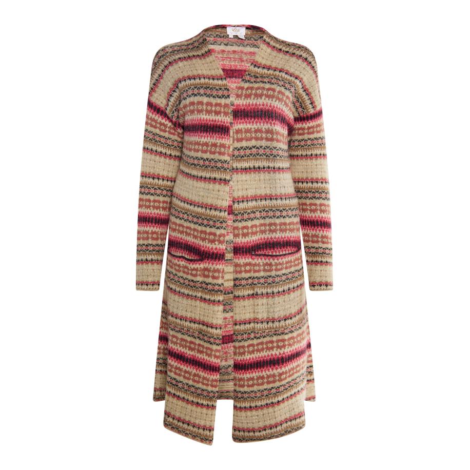 Usha usha FESTIVAL Gebreid vest Carnea beige / nachtblauw / bruin / pink -