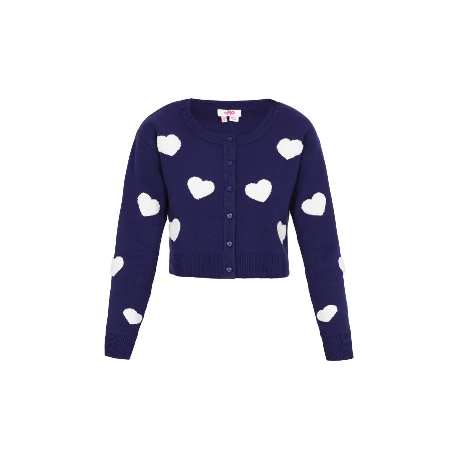 MYMO MYMO Gebreid vest navy / wit -