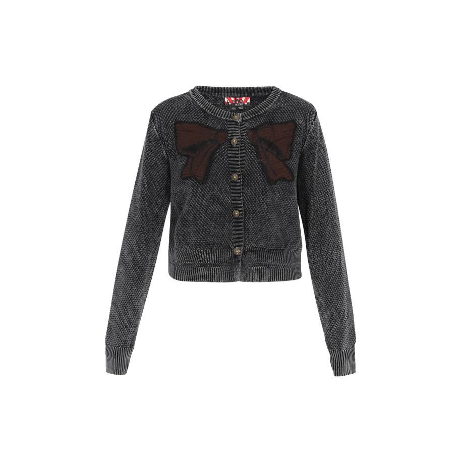 MYMO myMo ROCKS Gebreid vest donkerbruin / zwart -