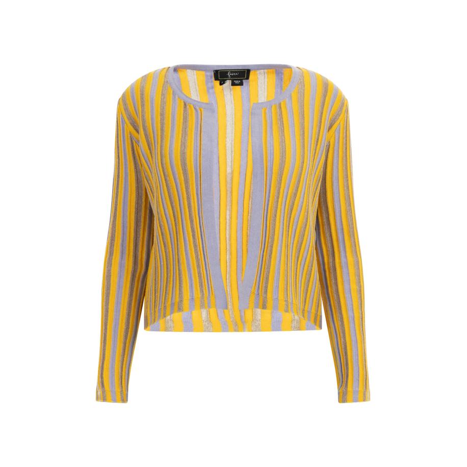 Faina faina Gebreid vest geel / goud / lavendel -