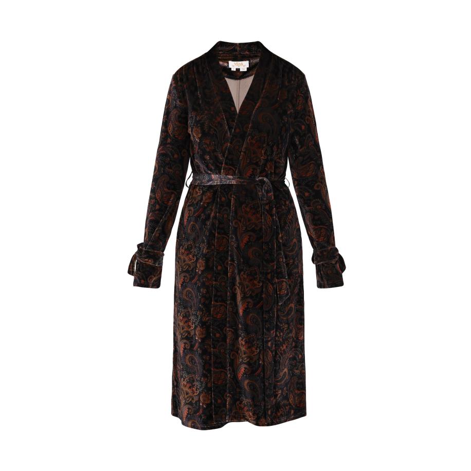 Usha usha FESTIVAL Kimono bruin / violetblauw -