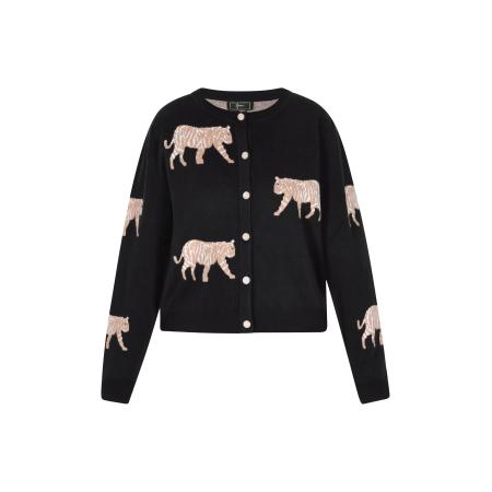 Faina faina Gebreid vest beige / zwart