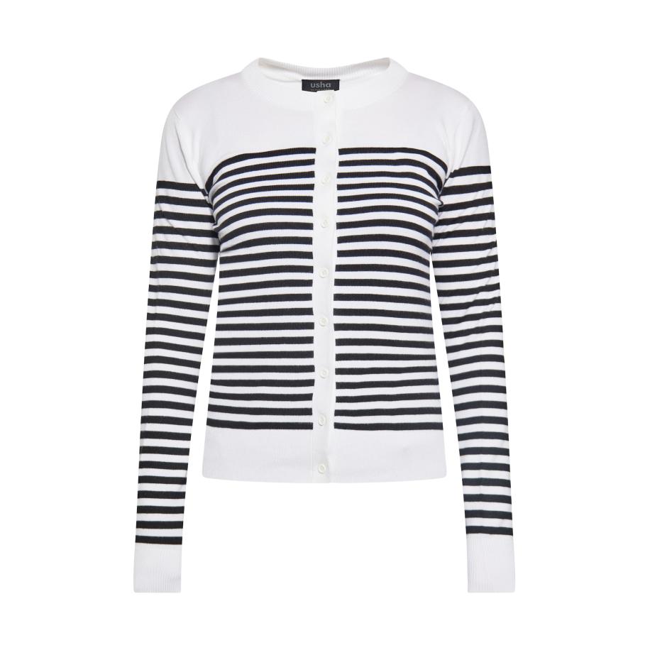 Usha usha BLACK LABEL Gebreid vest zwart / wit -