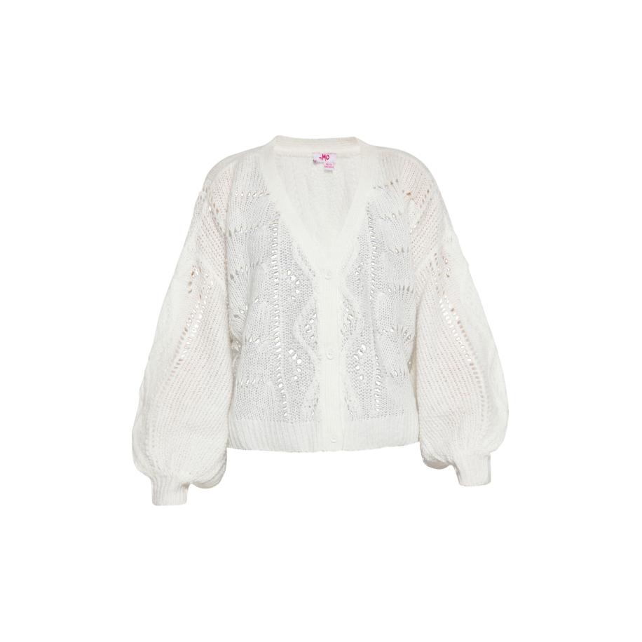 MYMO MYMO Gebreid vest wit -