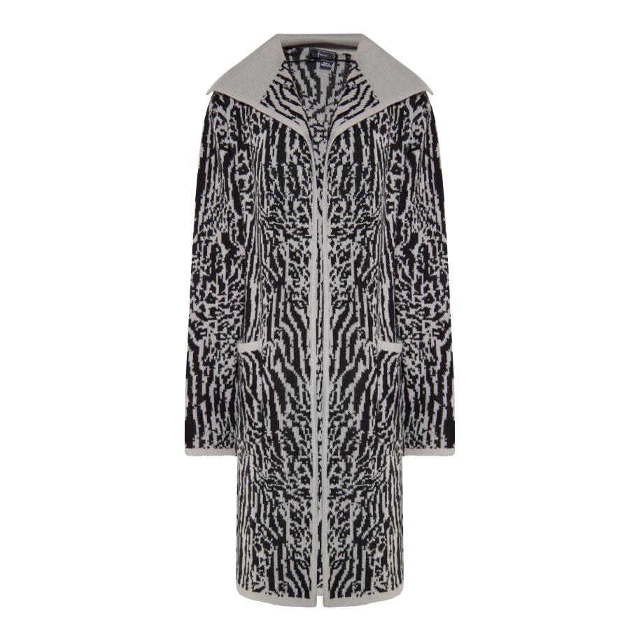 Faina faina Gebreide mantel Paino stone grey / zwart -