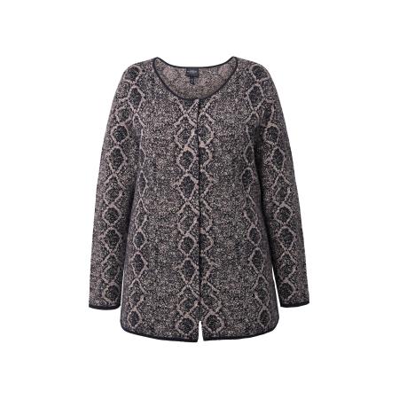 Ulla Popken Ulla Popken Gebreid vest lichtbruin / grijs / zwart