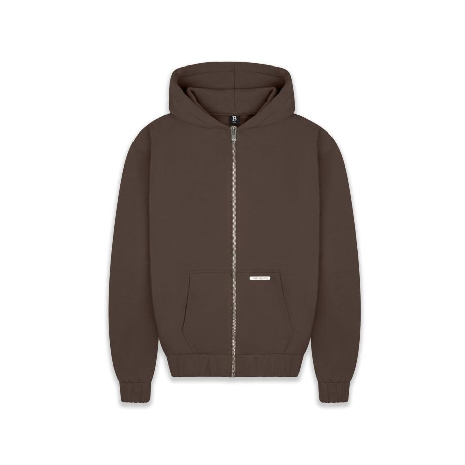 Dropsize Dropsize Sweatvest chocoladebruin -