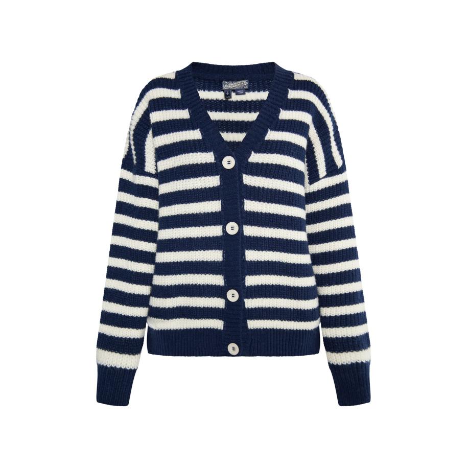 DreiMaster DreiMaster Vintage Gebreid vest marine / wolwit -