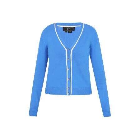 Faina faina Gebreid vest Fashion Look azuur / wit