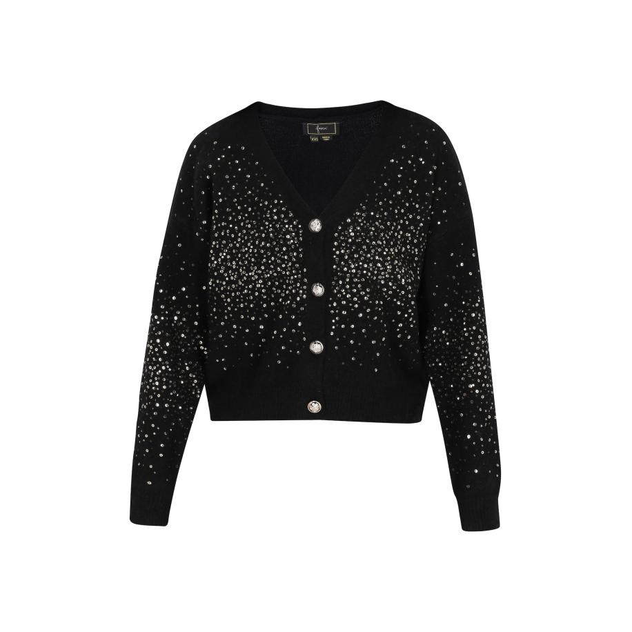 Faina faina Gebreid vest zwart -