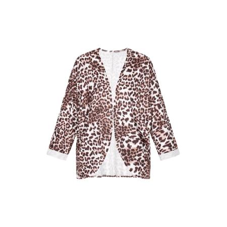 IZIA IZIA Gebreid vest beige / bruin / wit