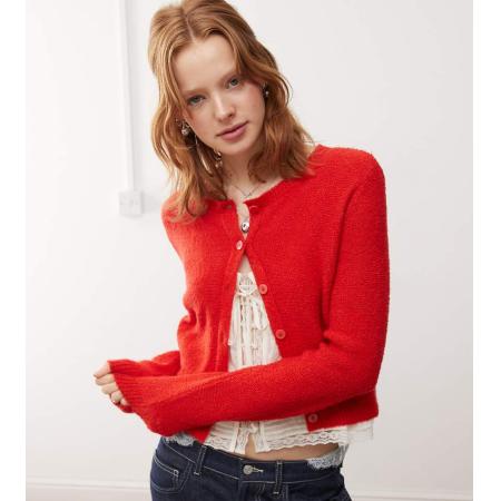 Reclaimed Vintage Micro vestje in kersenrood