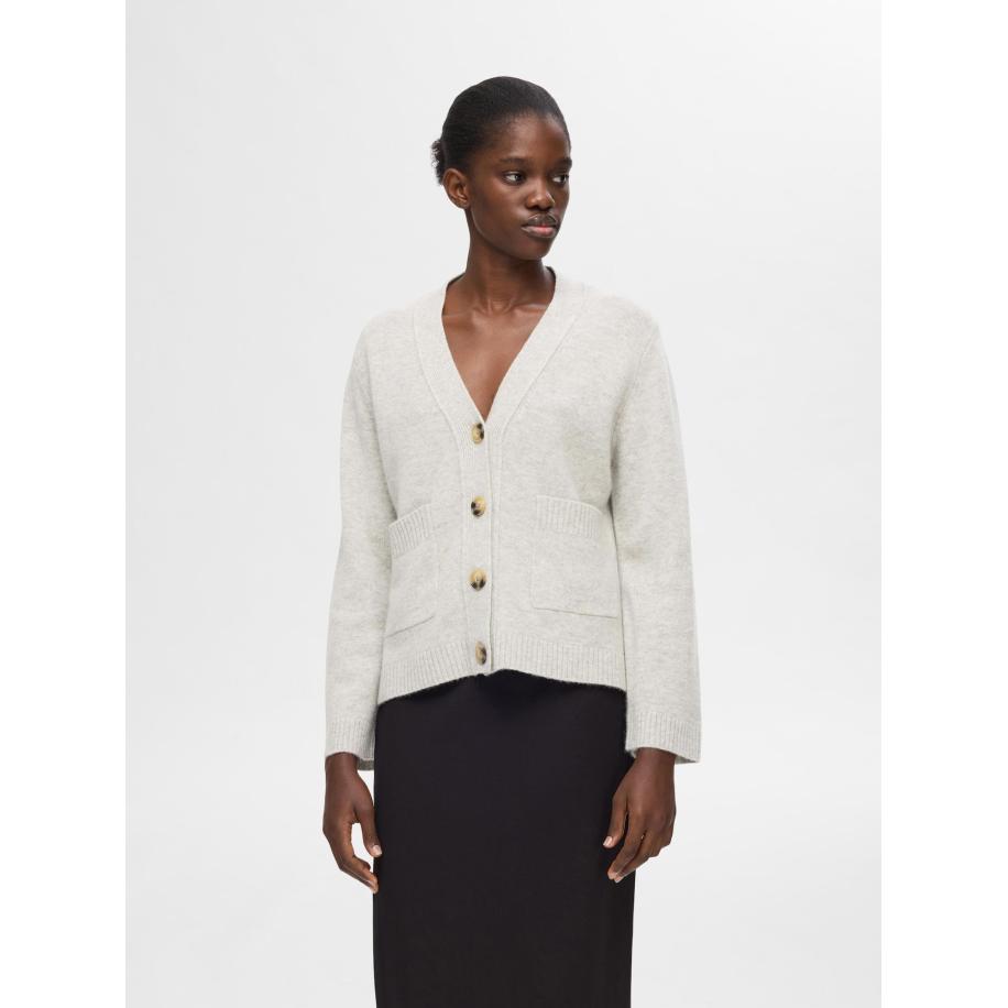 Selected SELECTED Gebreid vest grijs -