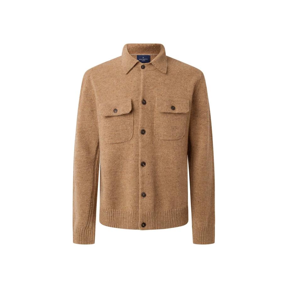 Hackett London Hackett London Gebreid vest camel -