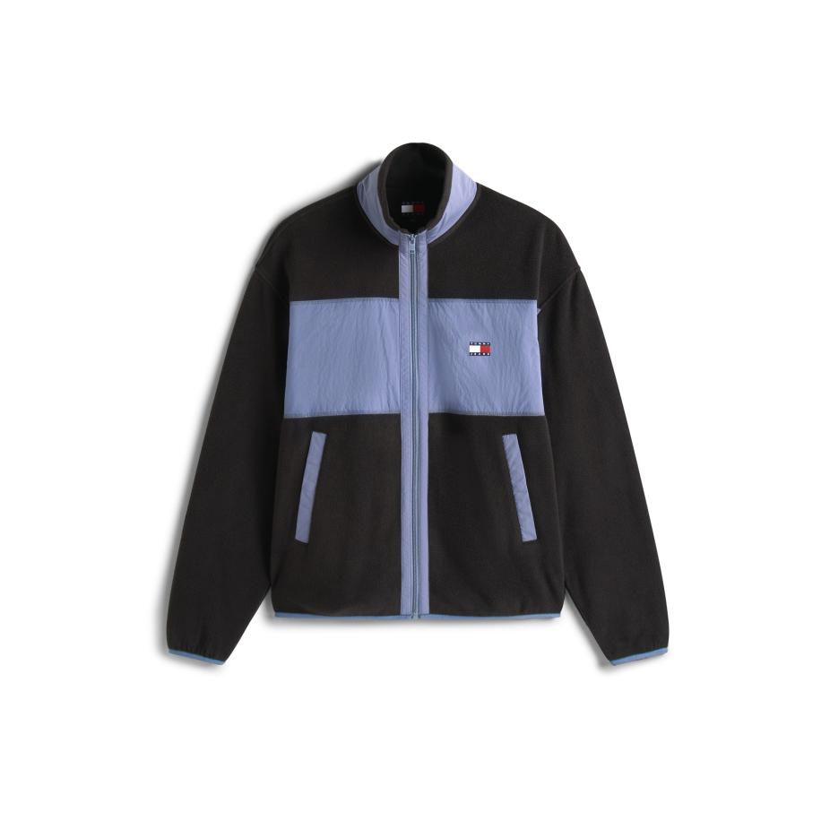 Tommy Jeans Tommy Jeans Fleece jas duifblauw / zwart -