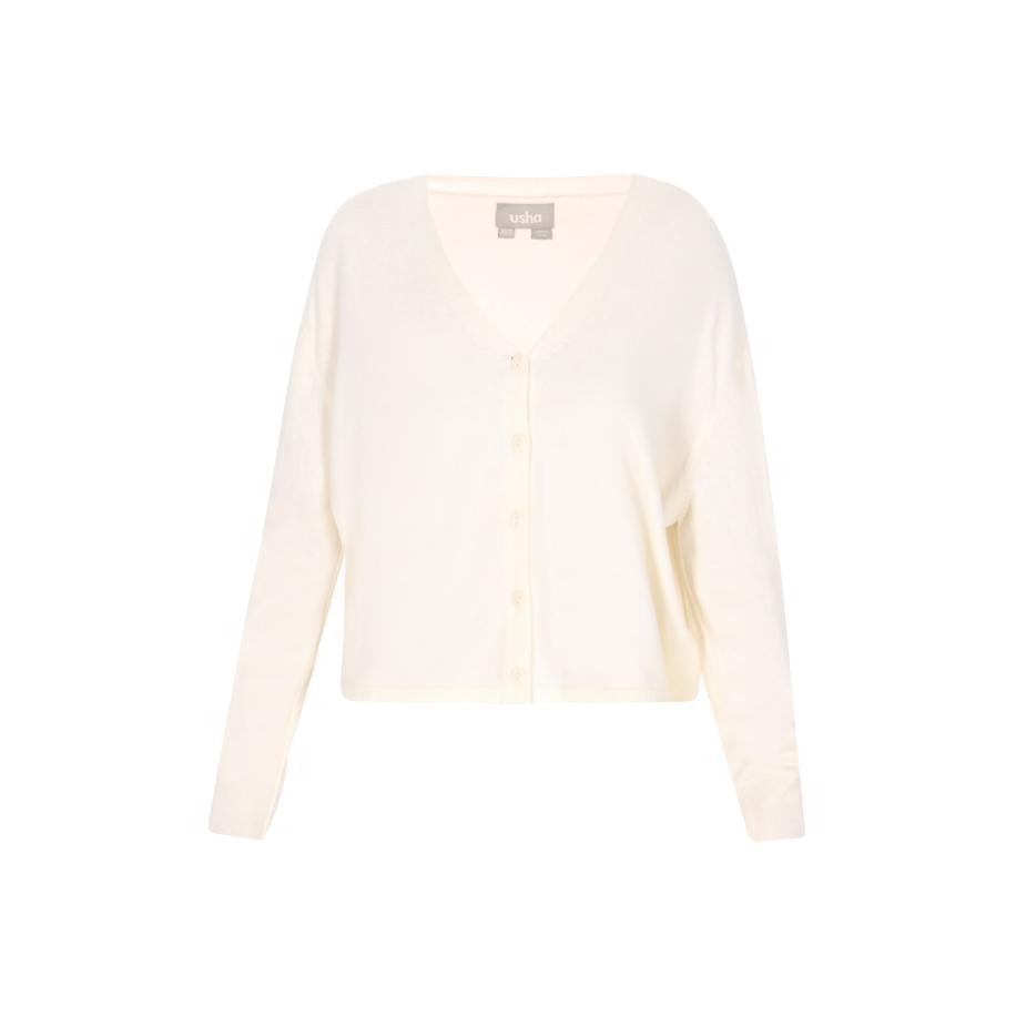 Usha Usha Gebreid vest lichtbeige -