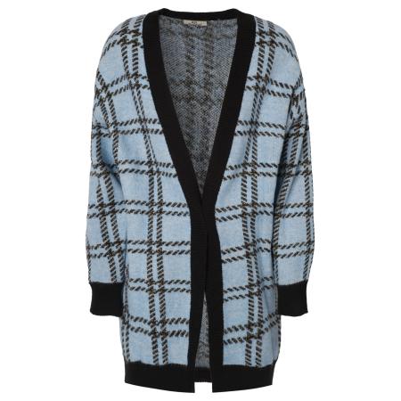 Influencer Influencer Gebreid vest blauw / geel