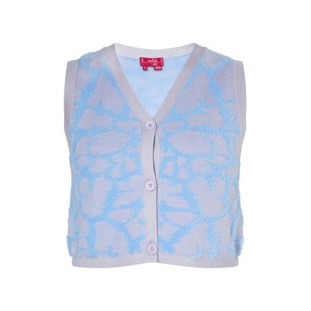 Swirly swirly Gebreid vest blauw / grijs