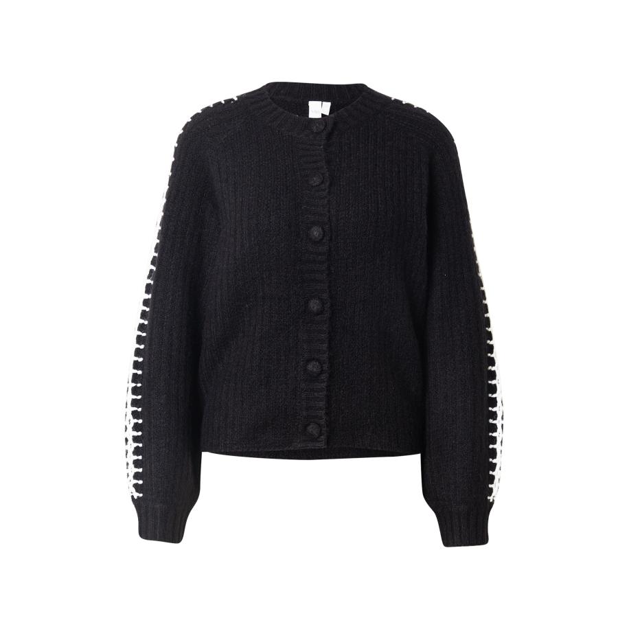 YAS YAS Gebreid vest YASOLLY zwart / wit -