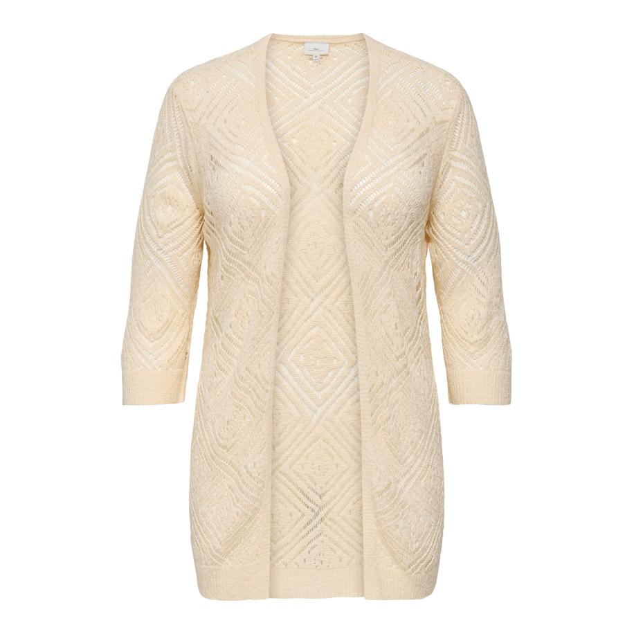 Only Carmakoma ONLY Carmakoma Gebreid vest CARWisty ecru -