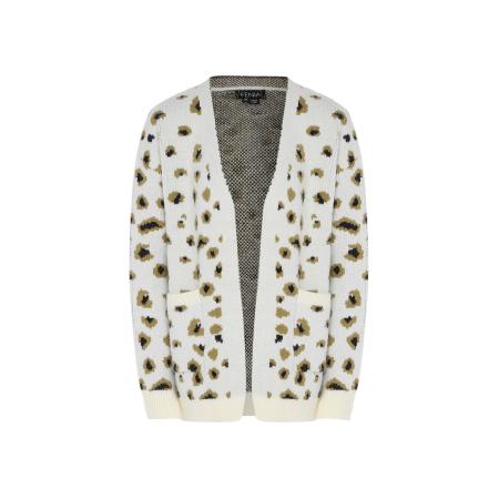 FENIA FENIA Gebreid vest bruin / zwart / wolwit