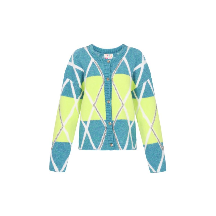 IZIA IZIA Gebreid vest jade groen / lichtgroen -