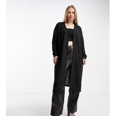 Noisy May Curve Lichtgewicht vest met lange pasvorm in zwart