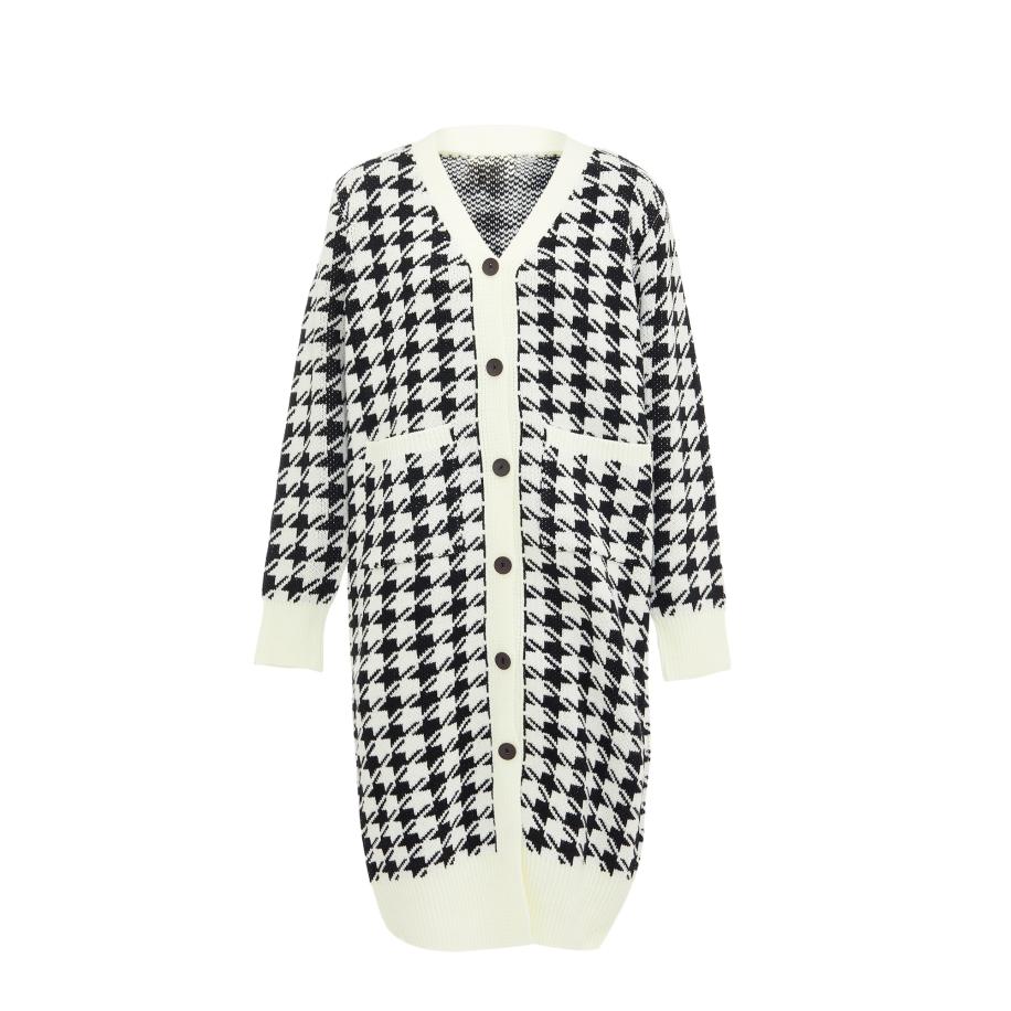 caneva caneva Gebreid vest zwart / wit -