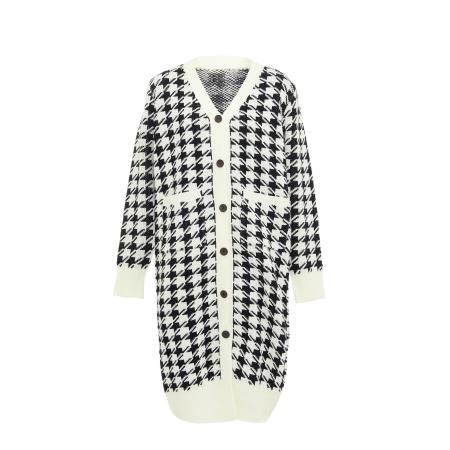 caneva caneva Gebreid vest zwart / wit