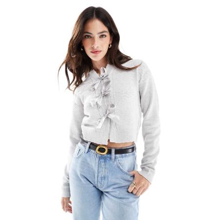 Cotton On Vest met strikken in lichtgrijs