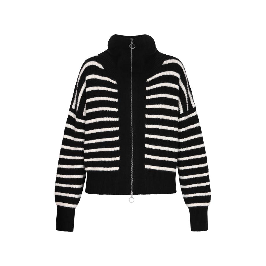 DreiMaster DreiMaster Maritim Gebreid vest zwart / wolwit -