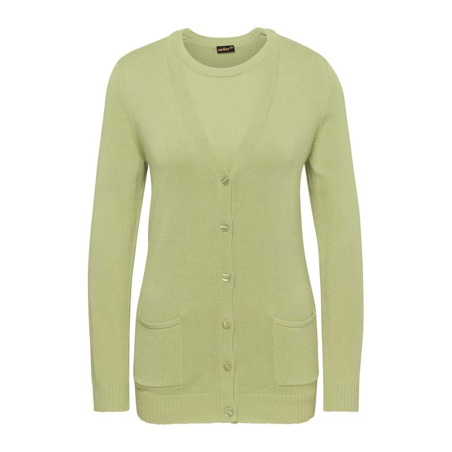 Goldner Goldner Gebreid vest groen -