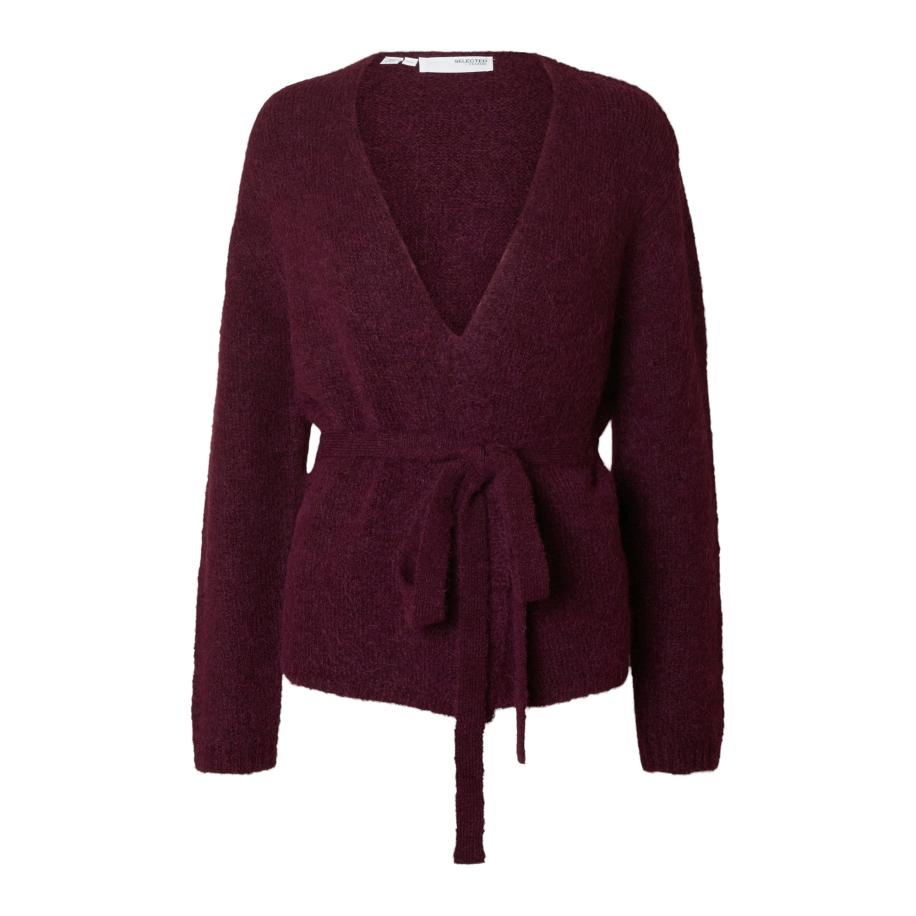 Selected SELECTED Gebreid vest SLFGABELLA aubergine -