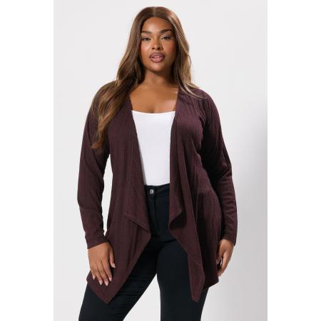 Yours Curve Donkerpaarse Geribbelde Waterval Cardigan Size 66-68