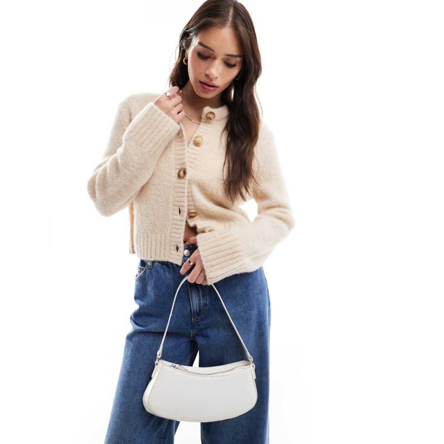 & Other Stories Gebreid vest van alpacamix met textuur in gebroken wit Wit