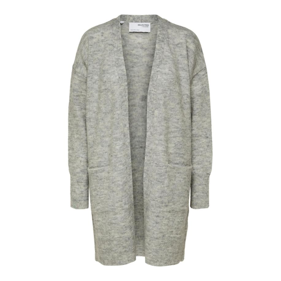 Selected SELECTED Gebreid vest Lulu grijs gemêleerd -