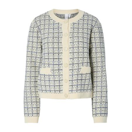 YAS YAS Gebreid vest crème / navy / donkerblauw