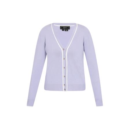 Faina faina Gebreid vest Fashion Look lichtlila / wit