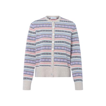 MAERZ MAERZ Muenchen Gebreid vest crème / bruin / lavendel / lichtroze