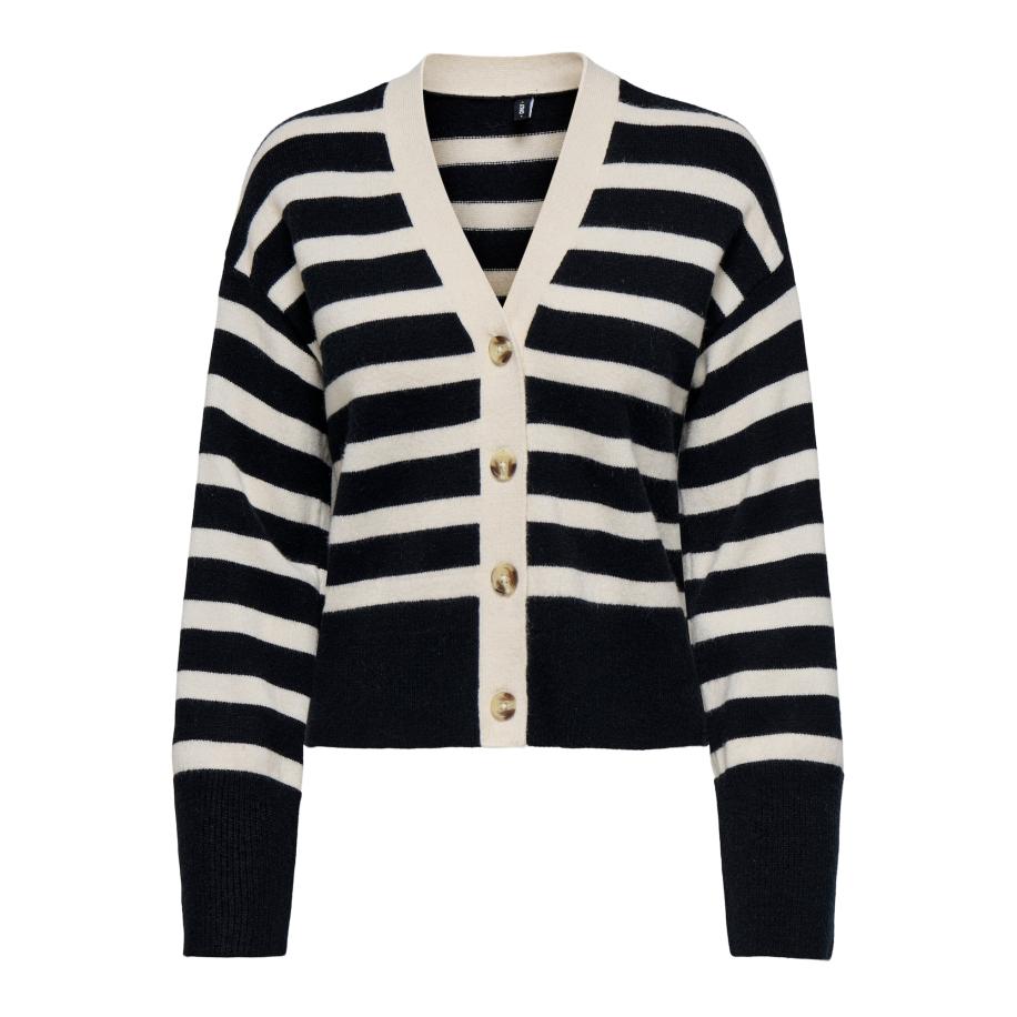 Only ONLY Gebreid vest ONLKATIA zwart / natuurwit -