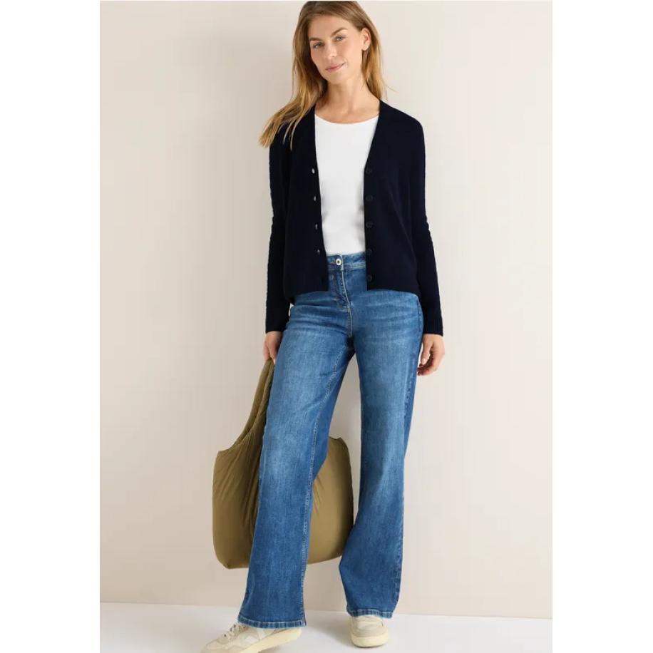 CECIL Vest met gebreide details Blauw