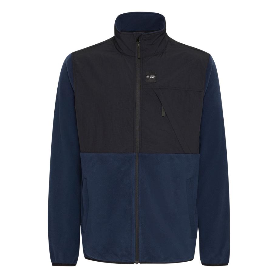 North Bend North Bend Fleece jas Dean navy / zwart -