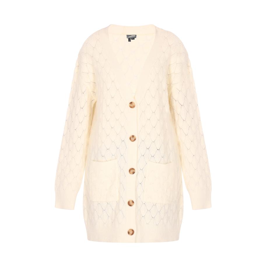 DreiMaster DreiMaster Vintage Gebreid vest wolwit -