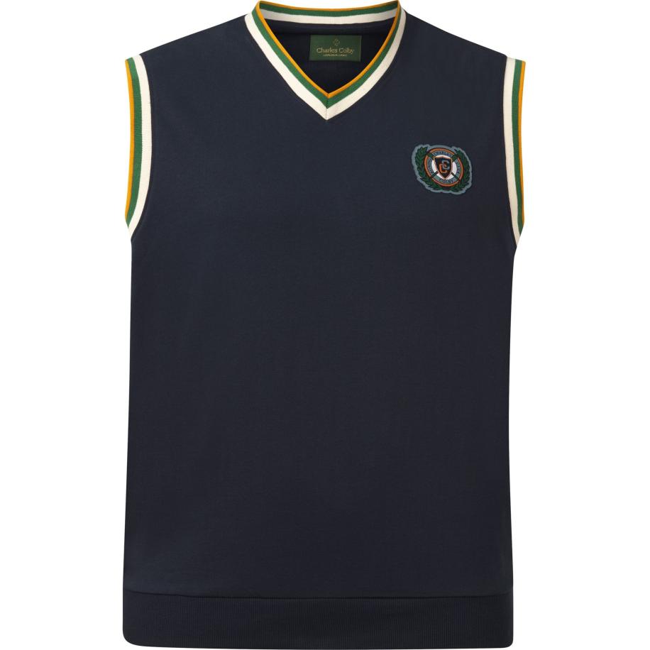 Charles Colby Vest donkerblauw, Effen Blauw