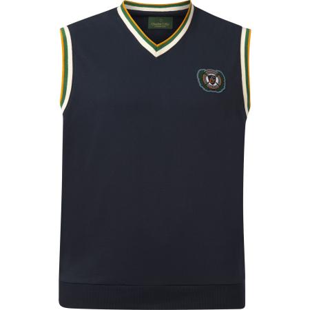 Charles Colby Vest donkerblauw, Effen